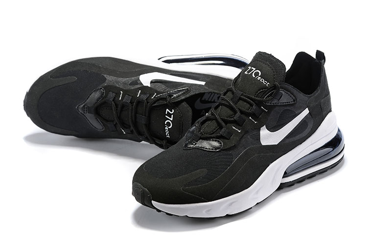 2019 Men Nike Air Max 270 React Black White Running Shoes